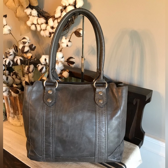 Frye Bags Frye Melissa Leather Tote Shoulder Bag Carbon Dark Gray